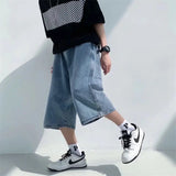 Aidase Multi-pockets Cargo Pants Summer Short Jeans Breeches Hip Hop Streetwear Baggy Denim Shorts Casual Wide-leg Capris Pants 5XL-M aidase-shop