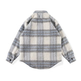 Aidase Jack Autumn and Winter Soft Plaid Long Woolen Shirt Jacket Mens Long Sleeve Checkered Top Male Oversized Jacket Outwear aidase-shop