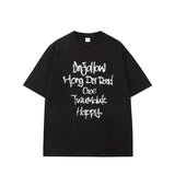 AIDASE  -  Summer Letters Printed T-shirt American Street Trend Round Neck Short-sleeved Loose Casual Multicolor Couple Models Tops aidase-shop