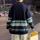 Aidase winter fits men Design Cardigan Men Pockets Warm Winter Sweater Retro Ins Japanese Unisex Button Up Knitwear Teens All-match Harajuku Stylish BF aidase-shop