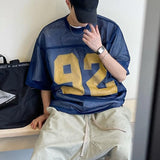 Aidase Mens T-Shirts Small Mesh Breathable Ball Shirt T-Shirts Summer Fashion Layering Streetwear Hollow Quick-Drying Tops Men'S Wear aidase-shop