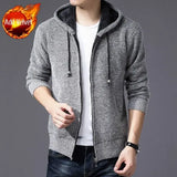 Aidase Knit Sweater Male Zipper Plaid Men's Clothing Cardigan Hoodies Zip-up Thick Winter Red Tops Jumpers Casual Stylish Hot aidase-shop