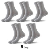 AIDASE  -  5 Pairs/lot Men's Tube Socks 100% Cotton Solid Colour Sweat Anti-odour Outdoor Sports Socks Autumn Winter Black White Warm Socks aidase-shop