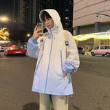 AIDASE  -  Spring Gradient Windbreaker Men's Multi Zippers Casual Climbing Hat Jacket Unisex Fashion Gorpcore Camping Fishing Coat aidase-shop