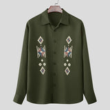 AIDASE  -  Men Shirt Printing Lapel Long Sleeve Button Loose Casual Men Clothing Streetwear Korean Style Fashion Tops Male Shirts aidase-shop
