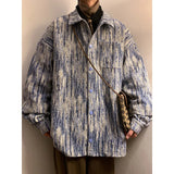 Aidase Men's Fashion Striped Jacket Oversized Cargo Loose Turndown Collar Long Sleeves Single-breasted Tops Jackets Male Coats Outwear aidase-shop