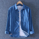 AIDASE  -  Light Color Long-sleeved Shirt Men Denim Cardigan Spring and Autumn New Casual Loose Thin Jacket Trendy aidase-shop