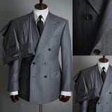 AIDASE  -  Classic Business Men's Suit Wedding Suits Comfort 2-Pieces Stripe Tailor-Made Groom Groomsman Formal Occasions Size Customized aidase-shop