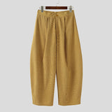 AIDASE  -  Men Corduroy Pants Solid Color Button Joggers Loose Wide Leg Trousers Men Streetwear 2025 Fashion Casual Male Long Pants aidase-shop