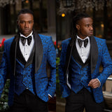 Aidase Floral Jacquard Men's Wedding Suit Shawl Lapel Tuxedos Slim Fit Groom Wear Evening Party 3 Pcs Jacket Pants Vest Custom Made aidase-shop