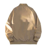 AIDASE  -  Men Bomber Jacket Casual Solid Stand Collar Full-Zip Pilot Coat Loose Male Outwear aidase-shop