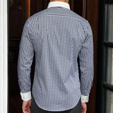 Aidase Plaid Color Contrast Shirt Casual  Shirt Dress Camisa Masculina Social Italian High Quality British Style Men Long Sleeve Shirt aidase-shop