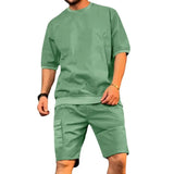 AIDASE  -  Summer tooling five-point pants men's sports suit casual multi-button bag shorts personalized suit spot aidase-shop