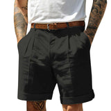 AIDASE  -  Men'S Cotton And Linen Shorts Fashion Casual Solid Color Sexy Elastic Waist Half Length Pants Slim Fit Street Beach Wear aidase-shop