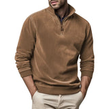AIDASE  -  Autumn Winter Men Stand Collar Sweatshirt Casual Pullover Tops Fashion Half Zipper Long Sleeve Hoodie Pullover Sweatshirts Man aidase-shop