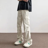 AIDASE  -  Men American Pocket Work Summer Thin Casual Loose Straight Trousers aidase-shop
