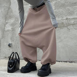 AIDASE  -  Men Pants Solid Color Elastic Waist Joggers Loose Trousers Men Streetwear Fashion Casual Male Drop-crotch Pants S-5XL aidase-shop
