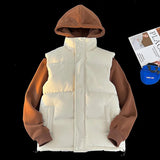 AIDASE  -  Autumn Winter Thickened Cotton Padded Vest Men's Lightweight Stand Collar Sleeveless Jacket Outdoor Wear Warmth Sporty Waistcoat aidase-shop