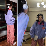 Aidase Retro Purple Spring Jackets Men Women Bomber Spring Autumn Loose Harajuku Varsity Coats Zip Up Street Unisex Hip Hop Outwear New aidase-shop