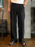 AIDASE  -  Autumn Outdoor Fashion Solid Color Draped Trousers For Mens New Casual Pleated Trousers Vintage Men's Loose Straight Suit Pants aidase-shop