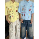 AIDASE  -  Summer Large Size 250 Pou Retro Wfle Pattern  Floral irt Men Loose Lazy Sle Casual Long Sve Youth Faion aidase-shop
