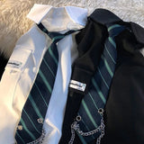 AIDASE  -  Academy Style JK Uniform White Shirt Short Sleeved Top Summer Casual Hong Kong Style Japanese Couple Graduation Class Shirt aidase-shop