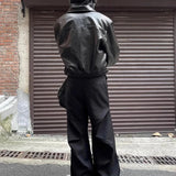 AIDASE  -  Fall Winter Trendy Mens Leather Jackets Streetwear Vintage Turn-down Collar Zip-up PU Leather Coats Men Stylish Slim Outerwear aidase-shop