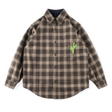 Aidase Jack Autumn and Winter Soft Plaid Long Woolen Shirt Jacket Mens Long Sleeve Checkered Top Male Oversized Jacket Outwear aidase-shop