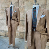 Aidase Houndstooth Wedding Suits For Men Notch Lapel Groom Wear Slim Fit Tuxedos Business Party  2 Pcs Coat Pants  Custom Made aidase-shop