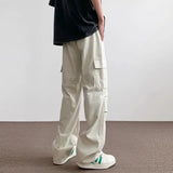 AIDASE  -  Men American Pocket Work Summer Thin Casual Loose Straight Trousers aidase-shop