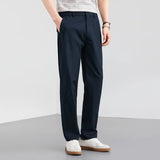 AIDASE  -  Men Solid Color Loose Breathable Simple Basic Casual Daily Loose Fit Cottom Linen Suit Trousers Male New Fashion Pants Clothes aidase-shop