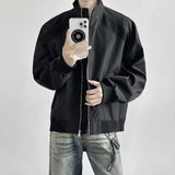AIDASE  -  New Harajuku Stand Collar Zipper Bomber Jackets For Men Casual Patchwork Loose Baseball Clothes American Vintage Trendy Coat aidase-shop