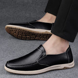 Aidase Shoes Men Slip-On Leather Shoes Casual Shoes Driving Moccasin Non-slip Loafers Men Bule Shoes Luxury Brand High Quality aidase-shop