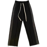 AIDASE  -  American Street Style Loose Side Stripe Casual Pants Men High Street BF Design Sense Splicing Zipper Long Trousers Trendy aidase-shop