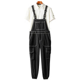 AIDASE  -  Men Joggers Bib Overalls Multi Pockets Cargo Pants Adjustable Suspenders Coveralls Summer Jumpsuits aidase-shop