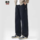 AIDASE  -  Spring Autumn American New Fashion Men's Solid Color Loose Casual Trendy Daily Basic Straight Outdoor Cargo Trousers Male Pants aidase-shop