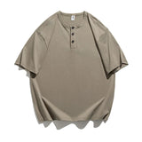 AIDASE  -  Solid Color Short Sleeve T-shirt Men's Summer Fashion Loose Casual Retro Tshirt Couple Streetwear T Shirts aidase-shop