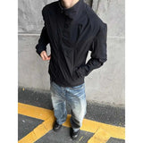 AIDASE  -  New Summer Men'a Jackets Solid Color Stand Collar Zipper Mesh Patchwork Sun-proof Clothing Solid Color Male Coats aidase-shop