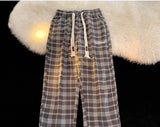 AIDASE  -  New Spring and Autumn Fashion Trendy Brand Retro Plaid Wide Leg Straight Leg Pants Versatile Casual Loose and Fashionable Pants aidase-shop