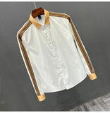 Aidase  Color Blocking Patchwork Design Shirt For Men Spring and Autumn Long sleeve Loose Top Fashion Trendy Casual Shirts Streetwear