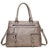 AIDASE  -  Urban Simple Style Large Capacity Soft Leather Handbag Commuter Single Shoulder Crossbody Bag Quality Feel Tote Bag aidase-shop