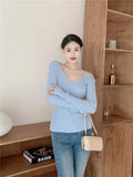 AIDASE  -  Women V-Neck Slim Fit Off Shoulder Pullovers Spring Autumn Hollow Out Backless Knit Sweater Top Slim Sexy Knitwear Top aidase-shop