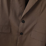 AIDASE  -  Men Striped Blazer Lapel Long Sleeve Button Casual Male Suit Streetwear Elegant Fashion Thin Coats Men Blazer S-5XL aidase-shop