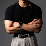 AIDASE  -  Men's Solid Color Side Zipper Short-Sleeved Sports Gym T-Shirt American Retro Fashion Trend Casual Loose Breathable Men's Tops aidase-shop