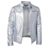 AIDASE  -  Men's Men's Leather Jacket Male Teen Stand-up Collar Punk Men's Locomotive Leather Jacket aidase-shop