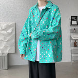 Aidase Oversized Colorful Plaid Shirt Mens Cotton Hollow Out Shirts Men Streetwear Loose Casual Long Sleeve Hole Patch Shirts M-5XL