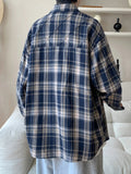 AIDASE  -  Vintage American Plaid Long Sve Men's irt Loose Fit Faionable Urban Sle Polyester Cotton Blend Autumn Wear aidase-shop