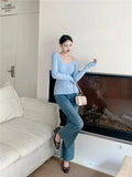 AIDASE  -  Women V-Neck Slim Fit Off Shoulder Pullovers Spring Autumn Hollow Out Backless Knit Sweater Top Slim Sexy Knitwear Top aidase-shop