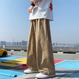 Aidase Harajuku Cotton Wide leg Oversize Pants Casual Pants Baggy Sweatpants Streetwear Long Pants For Men Straight Trousers