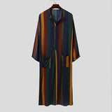 AIDASE  -  Men's Muslim Long Sleeve Cotton Striped Robes Islamic Arabian Kaftan Suit Middle East Dubai Abaya Retro Spring Clothing 2025 New aidase-shop